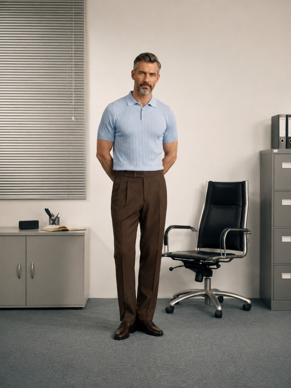 Dunkelbraune Hose für Business und Alltag